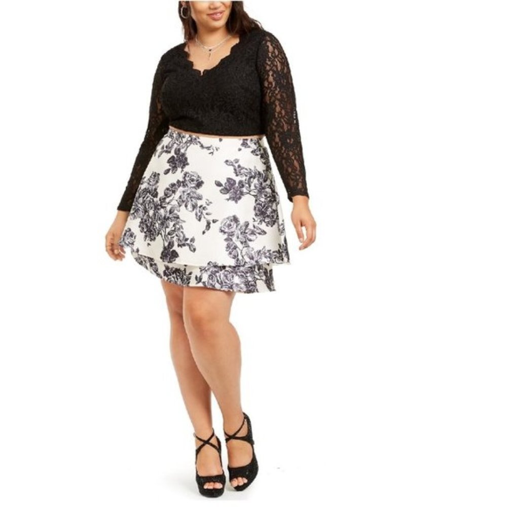 City Studios Plus Size Glitter 2 Piece Set PLUS